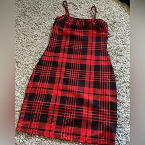 Red and Black Plaid Dress